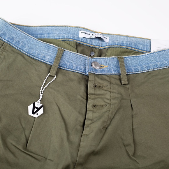 Daniele Alessandrini Other - Daniele Alessandrini Military Green Cut and Sew chino pants